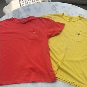 🧡💛 2 Polo by Ralph Lauren T Shirts with Pockets Men's 🧡💛 LARGE